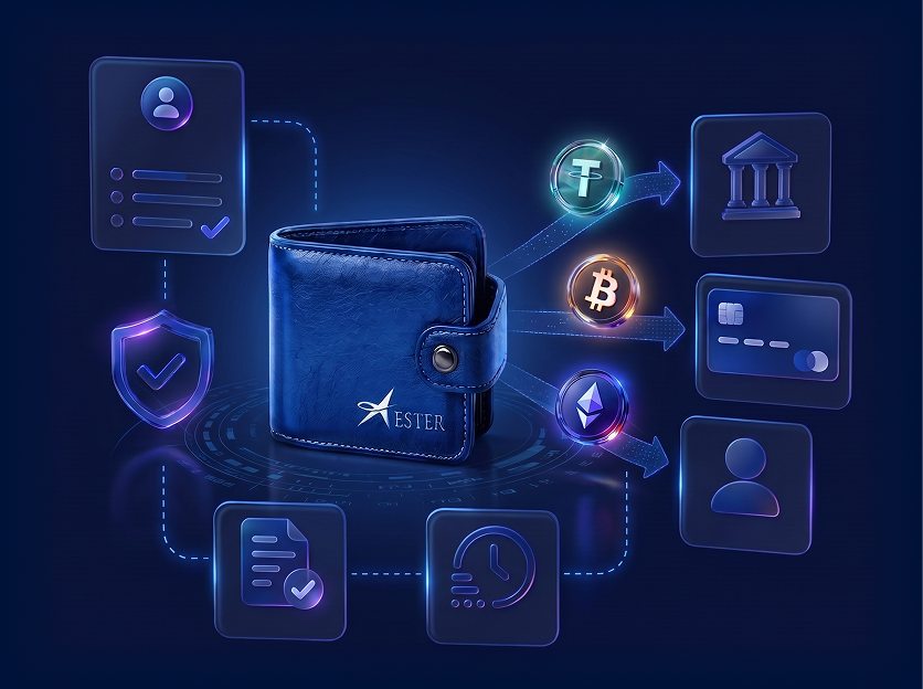 Ester withdrawal request and crypto transfer interface